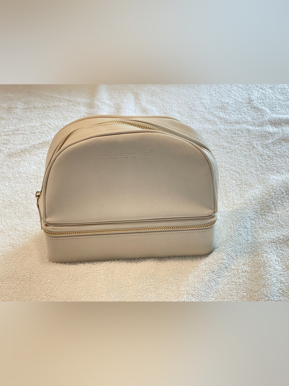 Michael Hill Cream Jewelry Travel Organizer with Dual Zip Compartments